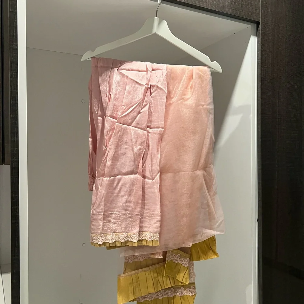 Pink and Yellow Embroidered Pakistani/Indian Dress Set - Picture 6 of 6